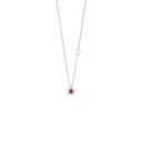 White Gold Ruby and Diamond Necklace 50 cm