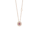 Pink Gold and Amethyst and Brown Diamonds Necklace