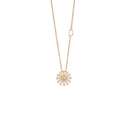 Yellow Gold Diamonds and Citrine Quartz Necklace 0.32 Carats