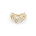Yellow Gold Ornate Diamond Cluster Tiara Ring