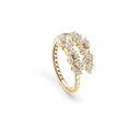 Two-Strand Bypass Ring in Yellow Gold and Diamonds