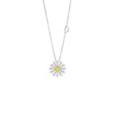 White Gold and Diamond Necklace with Yellow Sapphire