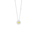 White Gold Necklace with Diamonds and Yellow Sapphire