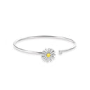 White Gold and Diamond Bangle with Yellow Sapphire