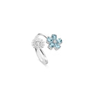 White Gold Aquamarine and Diamond Ring