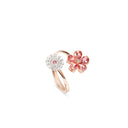 Pink Tourmaline and Diamond Ring in White and Pink Gold