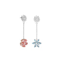 Margherita Bloom White and Pink Gold Tourmaline Aquamarine Diamond Earrings 8 mm