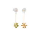 White and Yellow Gold Earrings with Citrine Quartz Peridots and Diamonds