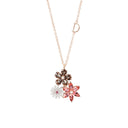 White and Pink Gold Necklace with Tourmalines and Diamonds 8 mm