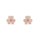 Frivole Earrings Small Model in 18K Rose Gold with Diamonds and Sapphires