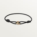 Belle Vante Trinity Bracelet Gold Intertwined Rings Black Adjustable Cord
