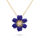 Rose de Noël Mini Model Pendant in 18K Yellow Gold with Diamonds and Lapis Lazuli