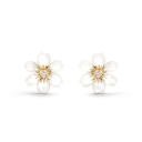 Rose de Noël Earrings Mini Model in 18K Yellow Gold with Mother-of-Pearl