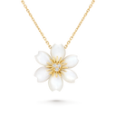 Rose de Noël Pendant with Mother of Pearl and Diamonds