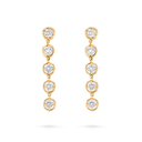Palmyre 1-Row Drop Earrings in Gold with Diamonds