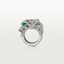Belle Vante Panthère Paved Ring White Gold Onyx Emeralds Diamonds