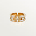 Belle Vante Maillon Panthère Three-Row Semi-Paved Diamond Ring Rose Gold