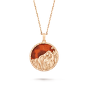 Zodiaque Leonis Leo Long Necklace in 18K Rose Gold with Jasper