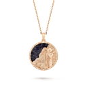 Zodiaque Aquarii Aquarius Long Necklace in 18K Rose Gold with Blue Aventurine