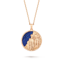 Zodiaque Geminorum Gemini Long Necklace in 18K Rose Gold with Lapis Lazuli