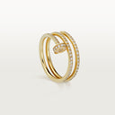 Belle Vante Juste un Clou Ring Double Semi-Paved Yellow Gold