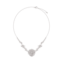 Medium White Gold Diamond Rose Necklace