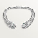 Belle Vante Panthère Paved Necklace White Gold Emeralds Diamonds 29cm