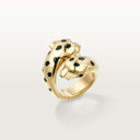 Belle Vante Panthère Articulated Ring 750 Yellow Gold Emerald Onyx