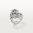 Panthère de Belle Vante Articulated Paved Ring White Gold Emeralds