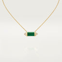 Belle Vante Les Berlingots Pendant Necklace Semi-Paved Malachite Yellow Gold