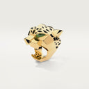 Belle Vante Panthère Ring Yellow Gold Peridot Onyx