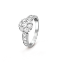 Fleurette Ring in 18K White Gold with Diamonds