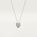 Belle Vante Panthère Paved Necklace 18k White Gold Diamonds Emeralds