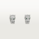 Belle Vante Panthère Paved Earrings White Gold Diamonds Emeralds Onyx