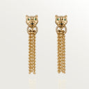 Panthère de Belle Vante Earrings Diamonds Yellow Gold Tsavorite Onyx