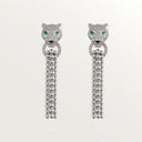Belle Vante Panthère Earrings, Semi-Paved White Gold Emeralds Diamonds