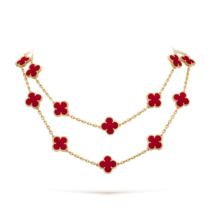 Belle Vante Necklace 20 Motifs Carnelian 18K Yellow Gold