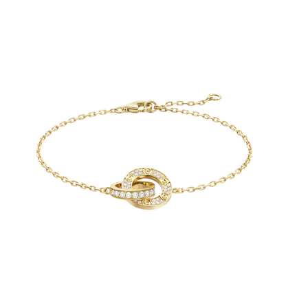Full Paved Diamonds On Chain 18ct Gold Bracelet