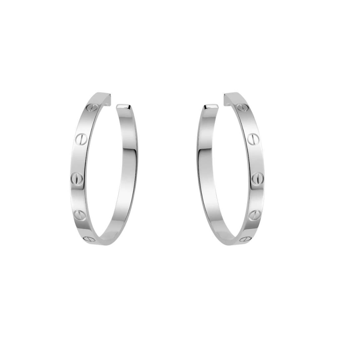 Love Large Hoop Earrings 18ct White Gold