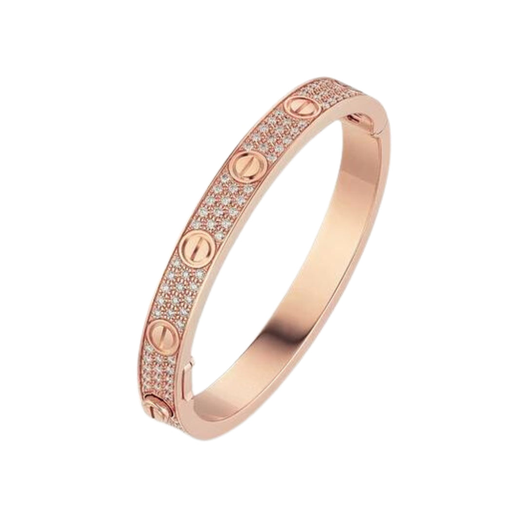 Love Bracelet Diamond-Paved 18K Rose Gold