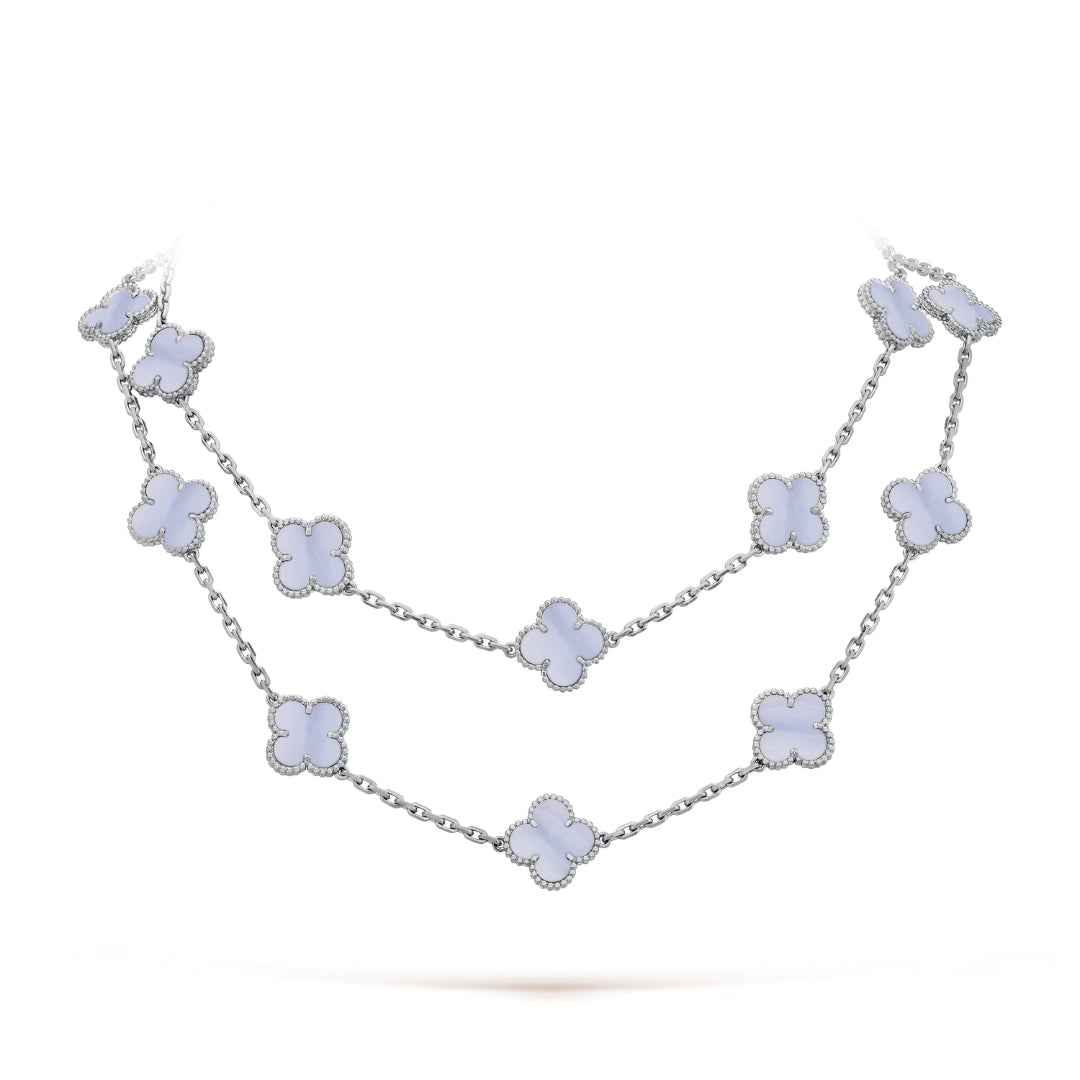 Belle Vante Necklace 20 Motifs Chalcedony 18K White Gold