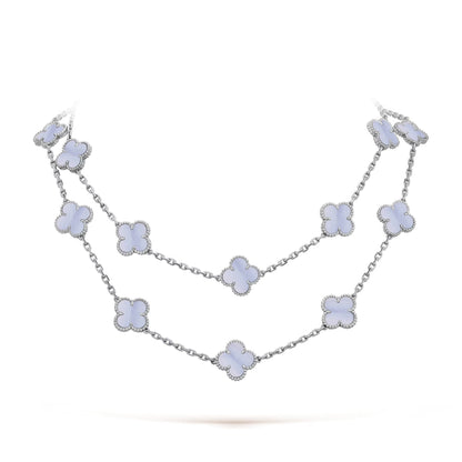 Belle Vante Necklace 20 Motifs Chalcedony 18K White Gold