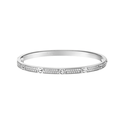 Small Full Paved Diamonds Hinged Bracelet 18ct Gold