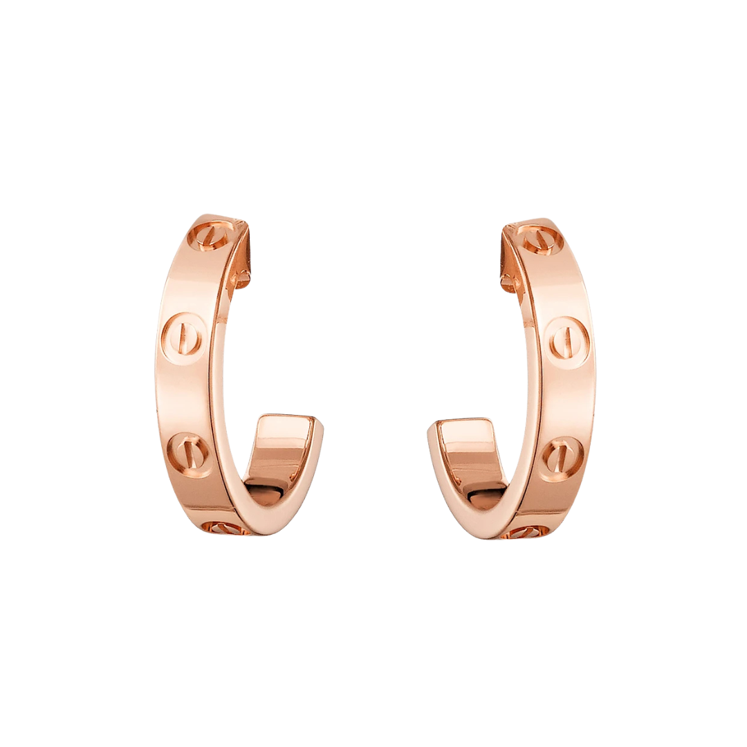 Love Small Hoop Earrings 18ct Rose Gold