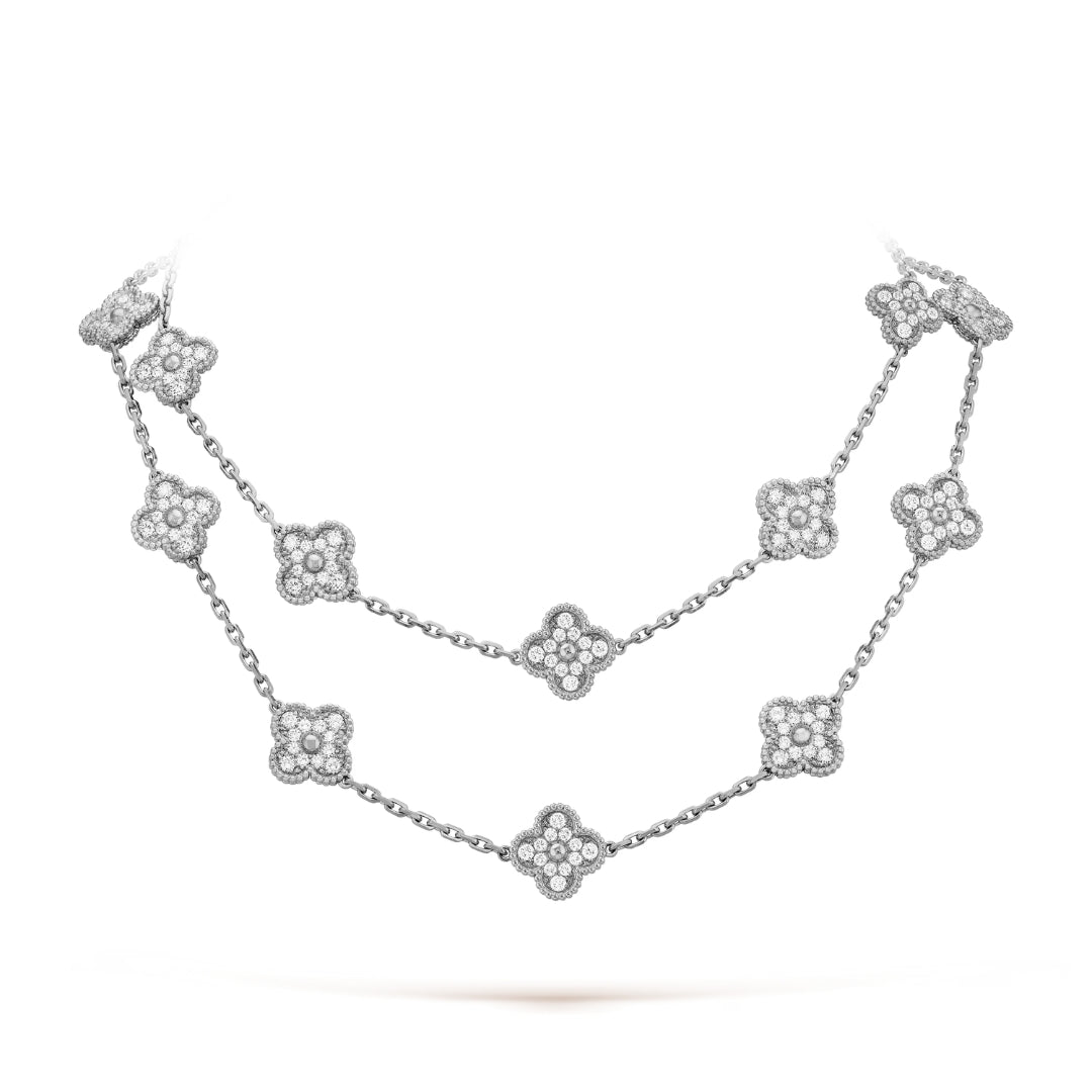 Belle Vante Necklace 20 Motifs Diamonds 18K White Gold
