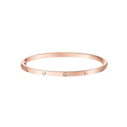 Small 6 Diamond Hinged Bracelet 18ct Gold