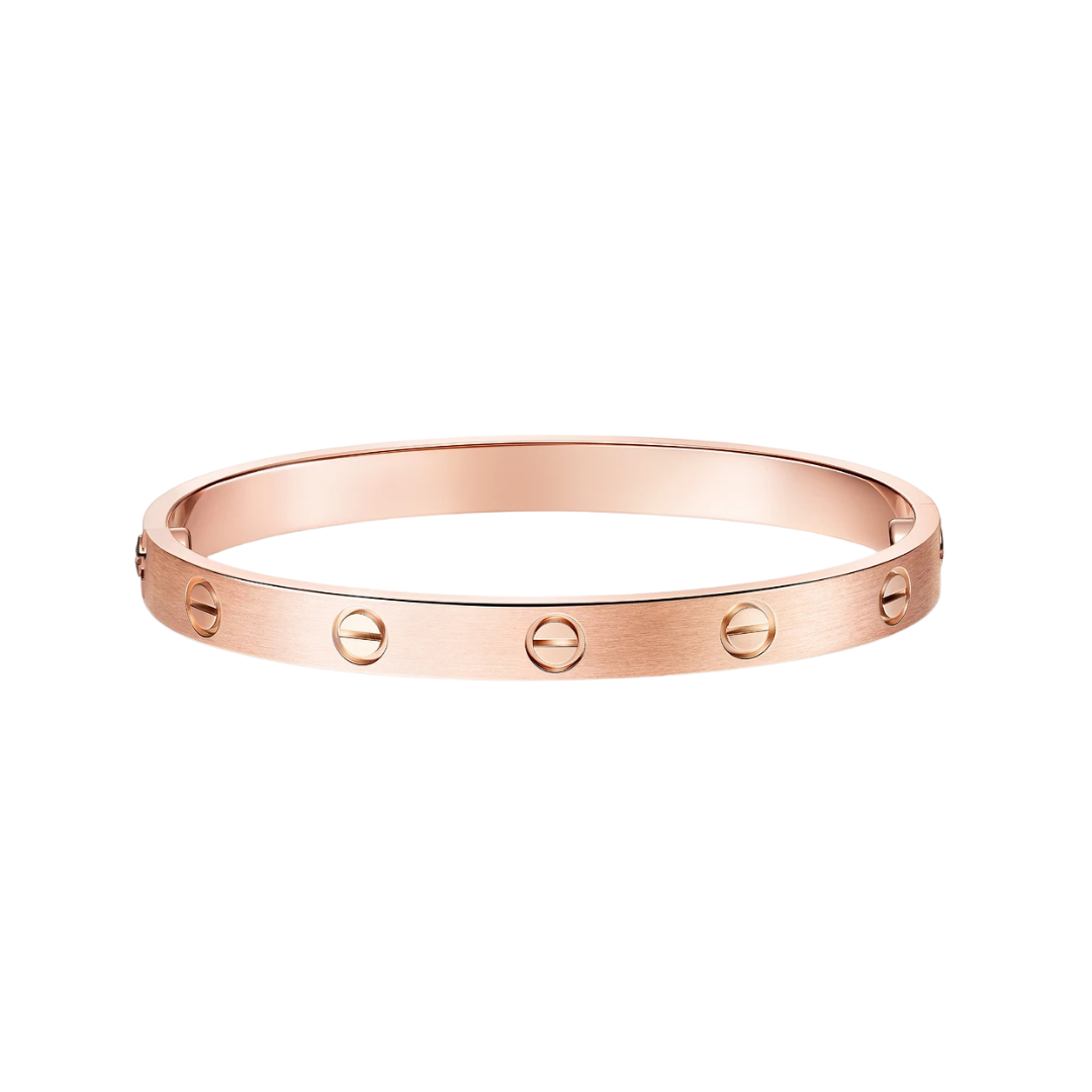 Brushed Finish Hinged Bracelet 18ct Gold