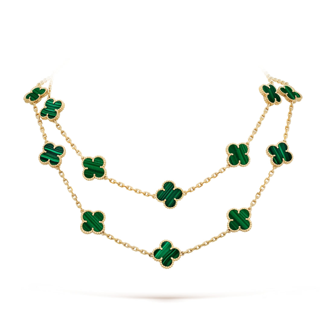 Belle Vante Necklace 20 Motifs Malachite 18K Yellow Gold