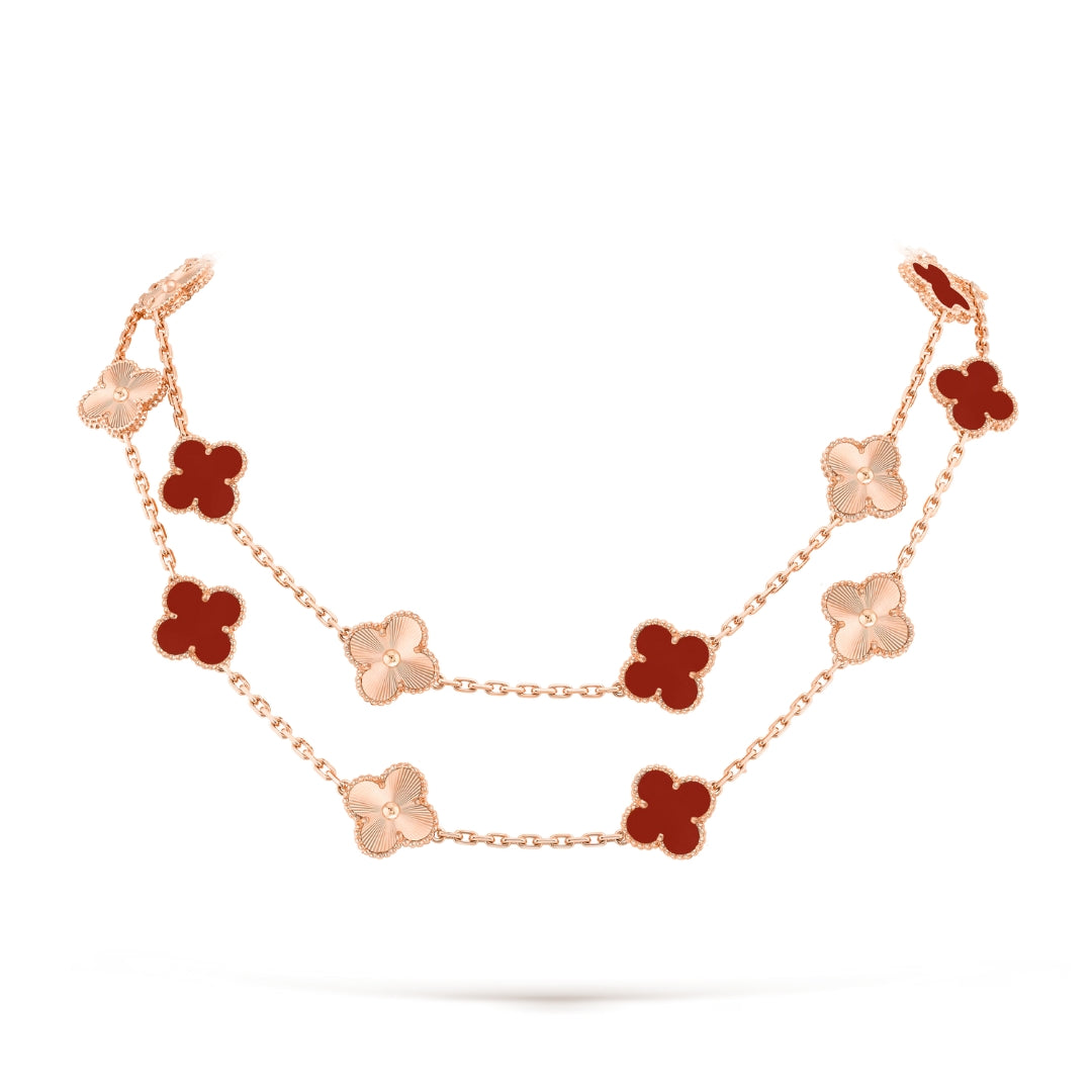 Belle Vante Necklace 20 Motifs Carnelian 18K Rose Gold