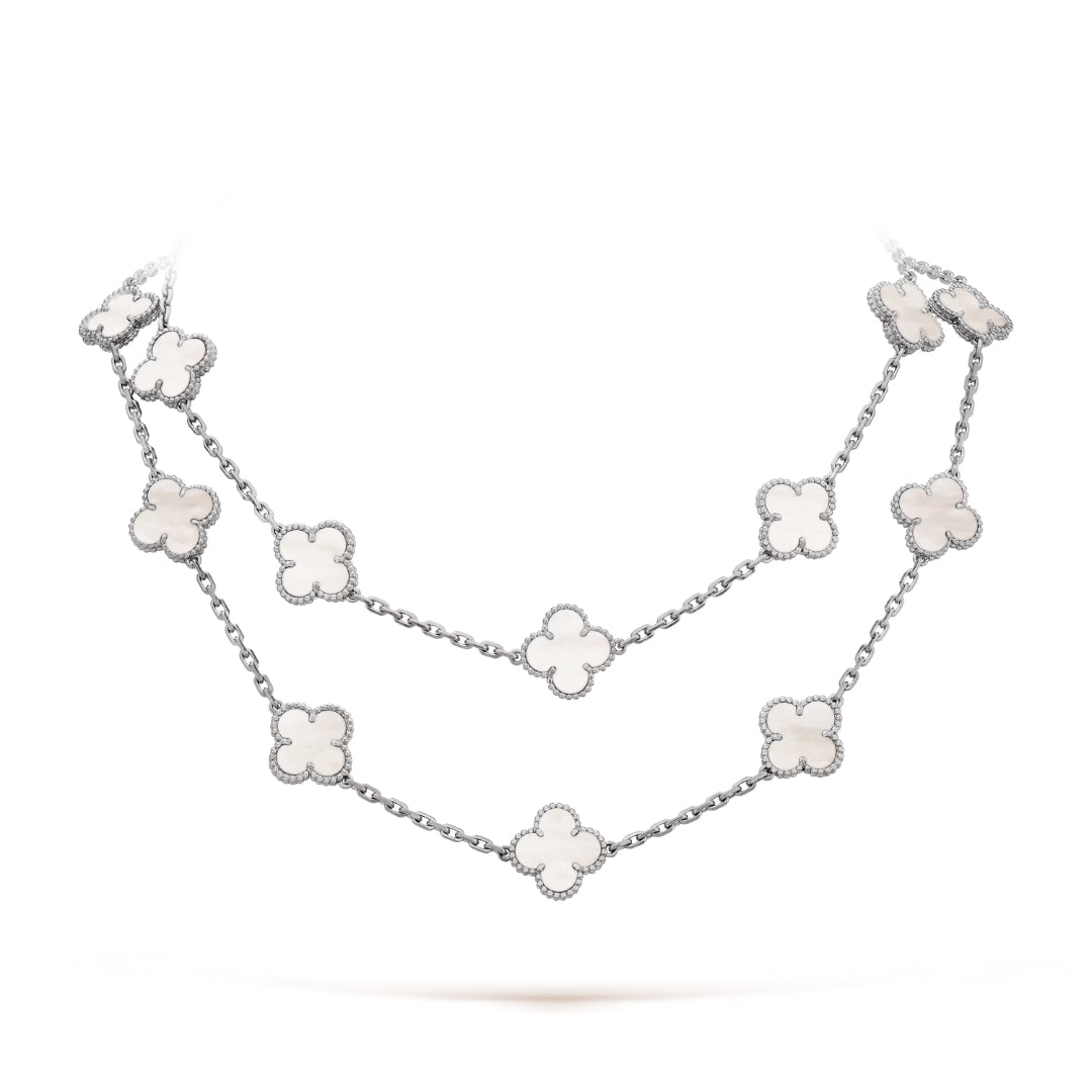 Belle Vante Necklace 20 Motifs Mother-Of-Peal 18K White Gold